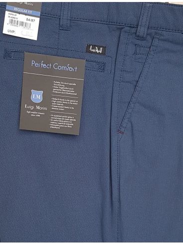 LUIGI MORINI Men's Italian blue classic trousers Agro 87, 39-4266 / 10 ...