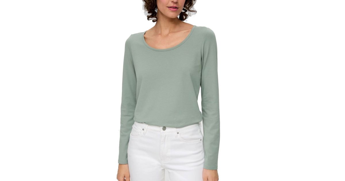blouse Green olive sleeve Sage 2135961.7210 S.OLIVER Women\'s long